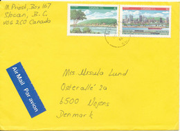 Canada Cover Sent To Denmark 1992 Topic Stamps - Cartas