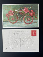 France 2022 Stationery 150 Ans Carte Postale Entier Ganzsache Salon Paris Philex Semeuse Camée Roty Amitié Vélo Fleur - Pseudo-entiers Officiels