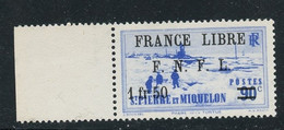 SAINT PIERRE ET MIQUELON FRANCE LIBRE 277 LUXE NEUF SANS CHARNIERE - Unused Stamps