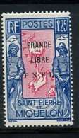 SAINT PIERRE ET MIQUELON FRANCE LIBRE 287 LUXE NEUF SANS CHARNIERE - Unused Stamps