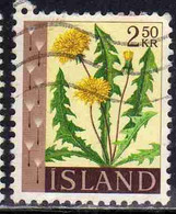 ISLANDA ICELAND ISLANDE 1960 1962 FLORA FLOWERS PLANTS DANDELION 2.50k USED USATO OBLITERE' - Used Stamps