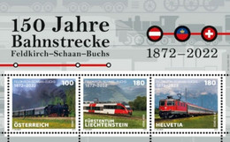 Austria/Liechtenstein-Switzerland - 2022 - 150 Years Of Feldkirch–Schaan–Buchs - Mint Souvenir Sheet (common Edition) - 2021-... Nuovi & Linguelle