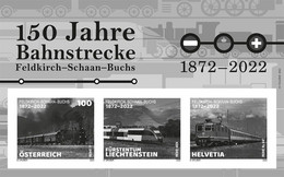 Austria/Liechtenstein/Switzerland - 2022 - 150 Years Of Feldkirch–Schaan–Buchs - Stamp Proof (blackprint) - Prove & Ristampe