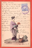 JAPON CARTE DE 1903 DE HANKOW POUR PARIS FRANCE - Briefe U. Dokumente