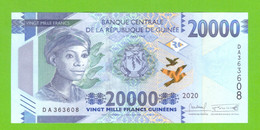 GUINEA 20000 FRANCS 2020   P-50  UNC - Guinée