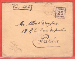 FRANCE OCCUPATION ALLEMANDE LETTRE DE 1871 DE GEISPOLDSHEIM POUR PARIS - War 1870