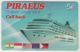 GREECE - Piraeus (Cruise Ship), Prepaid Card, 5€ ,used - Grèce