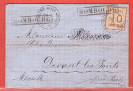 FRANCE OCCUPATION ALLEMANDE LETTRE DE 1871 DE HOMBOURG POUR DEVANT LES PONTS - Guerre De 1870