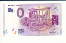 Billet Souvenir - 0 Euro - YENJ - 2017-1 - ATHENS - ACROPOLIS LIMITED EDITION 2017 - N° 4390 - Kilowaar - Bankbiljetten