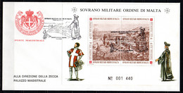 SMOM - 1993 - ANTICHE FORTEZZE DELL'ORDINE - VEDUTA DELL'ISOLA DI RODI DA UN'ANTICA STAMPA - FDC - Sovrano Militare Ordine Di Malta