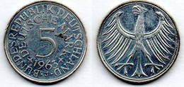 Allemagne - Deutschland - Germany 5 Mark  1963 J TTB - 5 Marchi