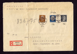 DR  Einschreibe-WERT-Brief  WIEN - Berlin-Friedenau - 10.5.43 - Mi.523,527,781 Mit Siegel - Storia Postale