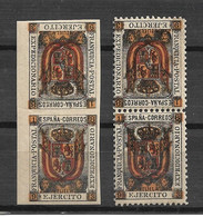ESPAGNE - MELILLA 1893 N°1 & N°3 "paires Têtes Bêches" - Neufs** - SUP - - Military Service Stamp