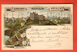 ZTZ-43  Rigi Staffel Arth Litho SELTEN  Schreiber's Hotel's Rigi-Kulm.  Pionier Gelaufen 1901 Nach France - Arth