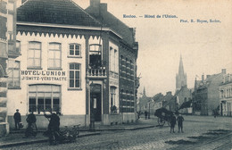 EECLOO  EEKLO  -  HOTEL DE L'UNION  1908  -   MOOIE STAAT    2 SCANS - Eeklo