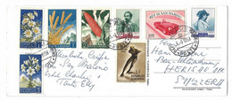 Attraktive Spezial-Mehrfach-Frankatur / Multi Stamp Picture Postcard 1958 - Cartas & Documentos