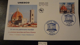 FRANCE 2022 1,65 UNESCO " 50 ANS DU PATRIMOINE MONDIAL DE L'UNESCO " OBL. PREMIER JOUR 09 09 2022  ENVELOPPE F.D.C. - 2020-…