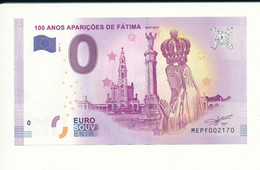 Billet Souvenir - 0 Euro - MEPF- 2017-1 - 100 ANOS APARIÇÕES DE FÁTIMA 1917-2017 - N° 2170 - Billet épuisé - Vrac - Billets