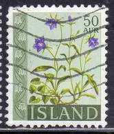 ISLANDA ICELAND ISLANDE ISLAND 1960 1962 FLORA FLOWERS BELLFLOWER 50a USED USATO OBLITERE' - Used Stamps