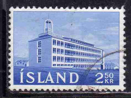 ISLANDA ICELAND ISLANDE ISLAND 1962 NEW BUILDINGS PRODUCTION INSTITUTE 2.50k USED USATO OBLITERE' - Used Stamps