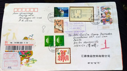 China To MÉXICO 2013 Multifranked Registered Cover Reencaminada Route 1 - Luftpost