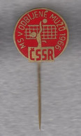 Official Enamel Badge Pin Volleyball World Championship Cup WC CSSR 1966 - Volleyball