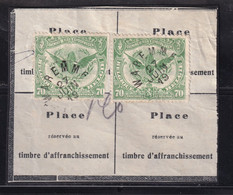 646/37 -- Timbre Chemin De Fer  X 2 Sur Fraglment De Bordereau - Cachet De FORTUNE 1919 Electoral WAREMME - Autres & Non Classés