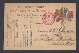 Correspondance Des Armées De La République - Trésor Et Postes 93 - Postkaart - Weltkrieg 1914-18
