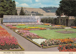 Postcard Melrose The Abbey Gardens My Ref B25583 - Roxburghshire