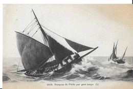 CPA "Barques De Pêche Par Gros Temps. LL" - Pêche