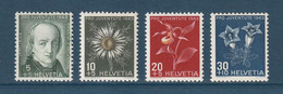 ⭐ Suisse - YT N° 388 à 391 * - Neuf Avec Charnière - 1943 ⭐ - Neufs