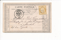 Carte Précurseur Compagnie Générale Des Allumettes Chimiques ( Cachet AUCH Année 1875 ) - Voorloper Kaarten