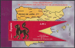 F-EX29061 ESPAÑA SPAIN MNH 2010 1100 ANIV OF FOUNDATION KINGDOM OF LEON EMBOSSED LION. - Asturien & Léon