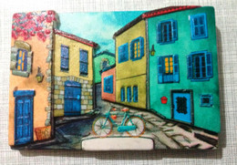 Magnet, Traditional Houses, Bicycle, Tourism 7,8 X 5,5cm - Sonstige & Ohne Zuordnung