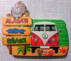 Magnet, Classic Volkswagen Camper Van, Alaçatı & Çeşme, Izmir 7,7 X 6,5cm - Sonstige & Ohne Zuordnung