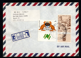 CA444- COVERAUCTION!!! - ISRAEL- ELAT  TO COLOMBIA  (23-IV-89 ) - KANGAROOS AND NATIONAL STAMP EXHIBITION - Briefe U. Dokumente