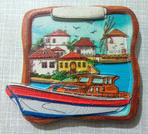 Magnet, Windmill, Boat, Traditional Alaçatı (İzmir) Houses 8,3 X 7,6cm - Altri & Non Classificati