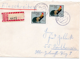 54483 - DDR - 1979 - 2@35Pfg Phoenix A R-Bf FRANKFURT -> Nordhausen - Hühnervögel & Fasanen