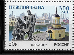 Russia 2022, History, Regions Of Russia, 300th Anniversary Of City Nizhny Tagil, Sverdlovsk Region** - Ongebruikt