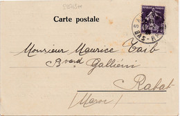 29763# SEMEUSE PERFORE Z. TRES DECALE PERFIN CARTE POSTALE ZORNHOFF Obl SAVERNE BAS RHIN 1929 RABAT MAROC - Lettres & Documents