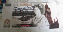 3 CPM En Billet 50 Livres - Bank Of England  Puzzle De 3 Cartes PAUL PASTOR - Big Ben Reine Elizabeth II - Münzen (Abb.)