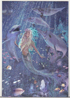 England Dufex Foil Uncirculated Postcard - Dolphins - Ocean Friends ( Meiklejohn Graphics ) - Dauphins