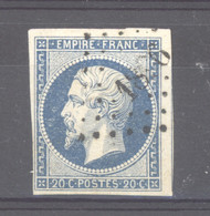 FRX  963 -  France  :  Yv  14A  (o)  Sur Jaunâtre , Variété: Fond Moucheté - 1853-1860 Napoleone III