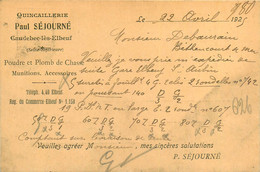 110922 - CARTE COMMERCE PUBLICITE - 76 CAUDEBEC LES ELBEUF Quincaillerie PAUL SEJOURNE 1925 - Caudebec-lès-Elbeuf