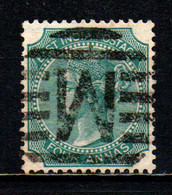 INDIA INGLESE - 1866 - EFFIGIE DELLA REGINA VITTORIA - FOUR ANNAS - 2° TIPO - USATO - 1858-79 Kronenkolonie