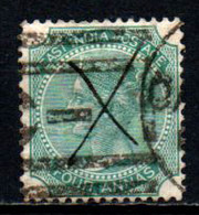 INDIA INGLESE - 1866 - EFFIGIE DELLA REGINA VITTORIA - FOUR ANNAS - 1° TIPO - USATO - 1858-79 Kronenkolonie