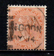 INDIA INGLESE - 1855 - EFFIGIE DELLA REGINA VITTORIA - 2a Dull Rose - USATO - 1858-79 Compañia Británica Y Gobierno De La Reina