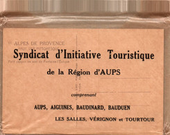 83 / ENVELOPPE SYNDICAT D INITIATIVE REGION AUPS AVEC 17 CARTES /  A VOIR / AIGUINES BAUDINARD BAUDUEN AUPS ETC ...... - Aups