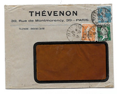 Env. 1923 - THÉVENON & Cie - Perf. T&C 23 Sur 140 - 158 - 170 (Y&T) - Lettres & Documents