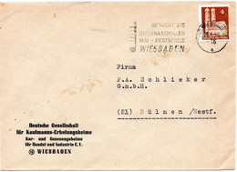 54490 - Bund - 1950 - 4Pfg Bauten EF A DrucksBf WIESBADEN - ... MAI-FESTSPIELE -> Duelmen - Musica